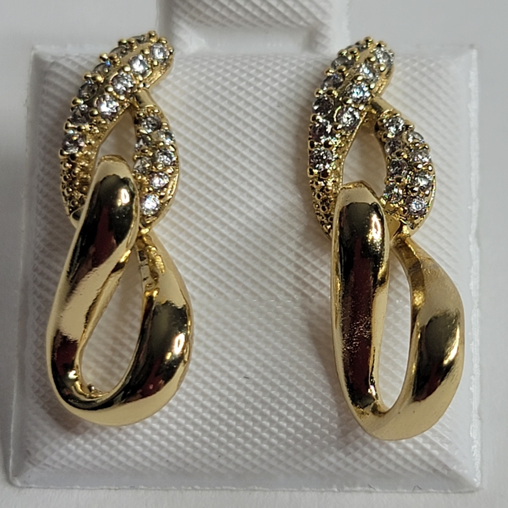 Gold tone Stainless Steel rhinestone Dangle Valentines Day *